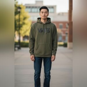 Vans Adults Size Medium Hoodie Fleece Skate Boarding Road Design Pullover